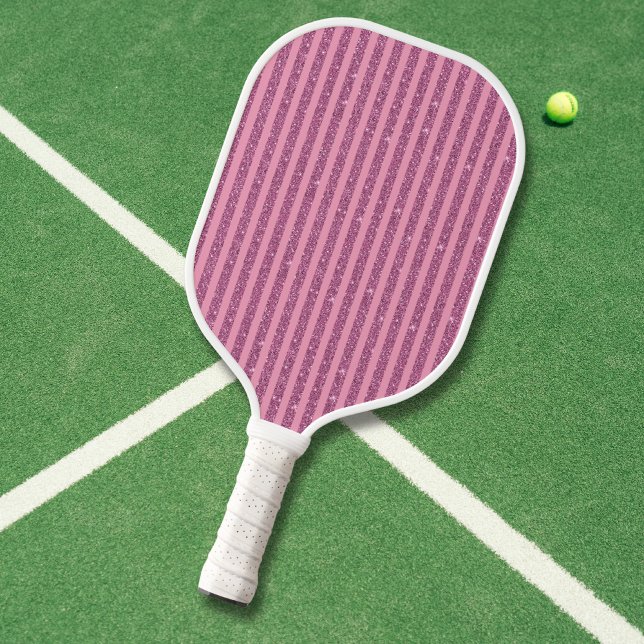 Palas De Pickleball Rosas Chic Brillo Estilo Rayas Verticales (Subido por el creador)
