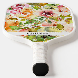 Palas De Pickleball Rosas pastel femeninos y elegantes pintados a mano