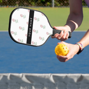 Palas De Pickleball Rosas Rojas, Patrón De Rosas, Tu Nombre