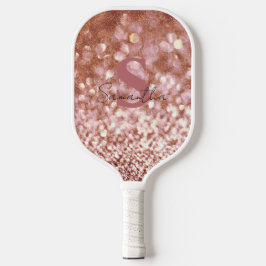 Palas De Pickleball Rose Gold glitter elegant monogrammed