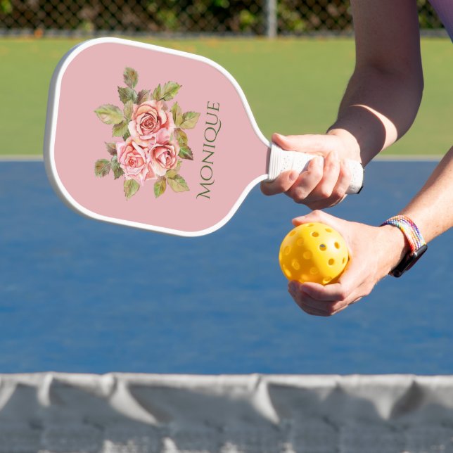 Palas De Pickleball Roses rosadas de bonito personalizadas (in situ)