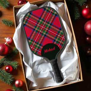 Palas De Pickleball Royal Stewart Tartan Plaid con nombre