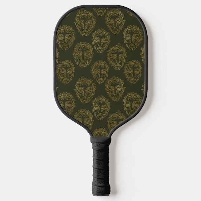 Palas De Pickleball Rustic Botanical Face Line Pattern (2) (Anverso)