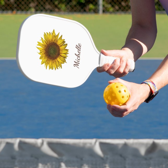 Palas De Pickleball Rustic Sunflower Boho Botanical Personalized (in situ)