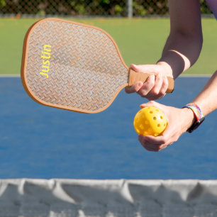 Palas De Pickleball Rusty Diamond Plate Nombre personalizado