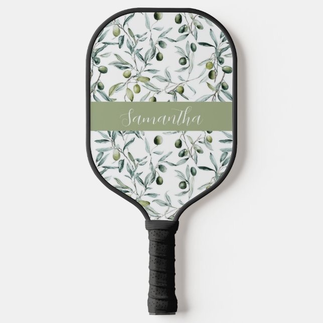 Palas De Pickleball Sage Green French Country Olive Name  (Anverso)