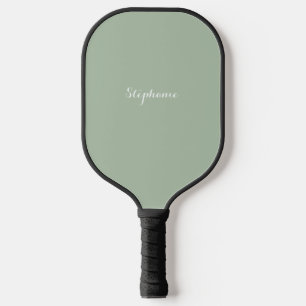 Palas De Pickleball Sage Green Name Modern Elegant Monograma Boho