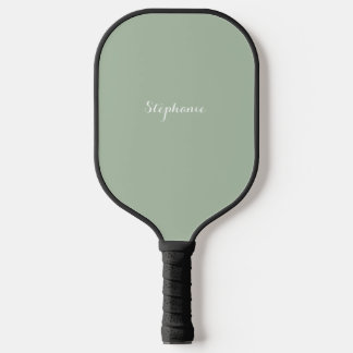 Palas De Pickleball Sage Green Name Modern Elegant Monograma Boho