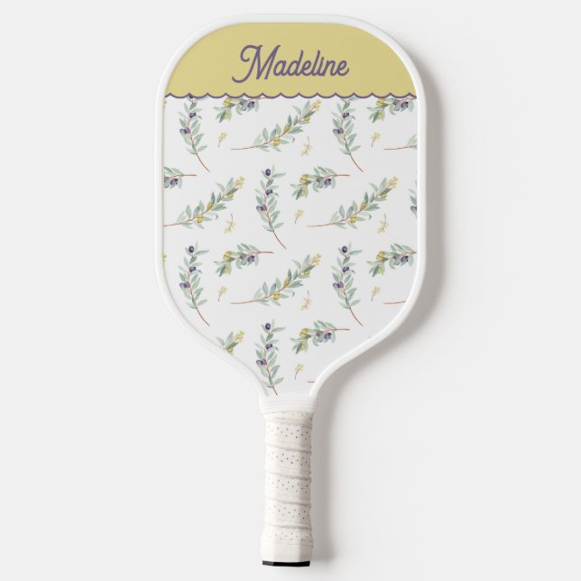 Palas De Pickleball Sage Green Olive Branch Custom Name (Reverso )