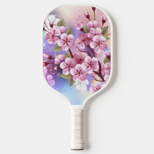 Palas De Pickleball Sakura rosa sobre fondo de pintura