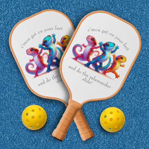 Palas De Pickleball Salamandras coloridas hacen la diapositiva de Sala