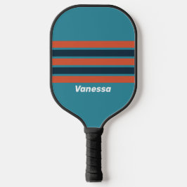 Palas De Pickleball Salpicadura de turquesa retro a través de rayas co