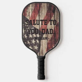 Palas De Pickleball Saludo al papá | Día del Padre con bandera estadou