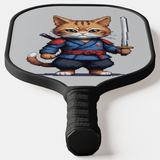 Palas De Pickleball Samurai Cat Pixel Art (Distribución)
