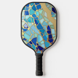 Palas De Pickleball Sea of Waves Blue and Gold Mosaic Fine Art
