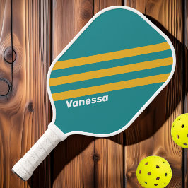 Palas De Pickleball Seashell Sunrise Strips con Nombre