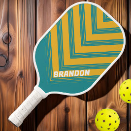 Palas De Pickleball Seashell Sunrise Vintage Chevron Fade con nombre