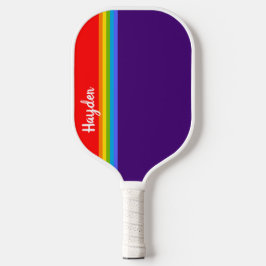 Palas De Pickleball Sencillo arcoiris rojo violeta nombre personalizad