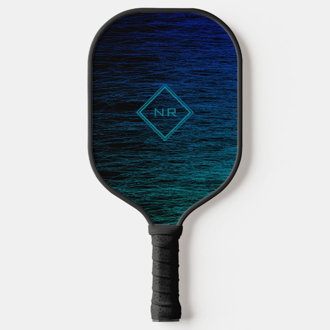 Palas De Pickleball Sencillo escrúpulo Verde azulado azul negro modern (Anverso)