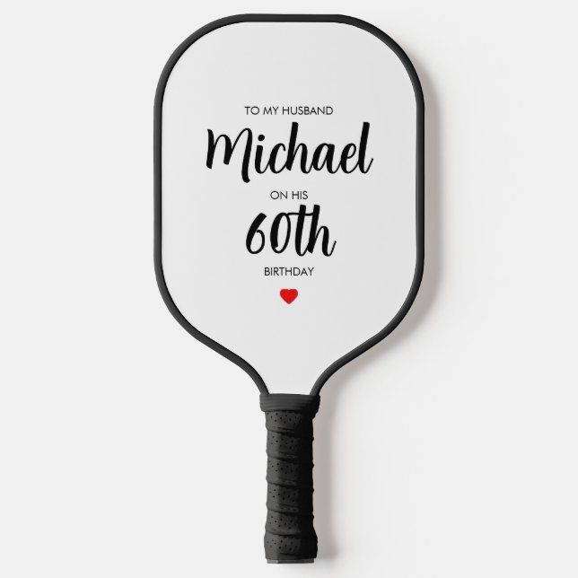 Palas De Pickleball Sencillo y personalizado cumpleaños número 60 (Anverso)