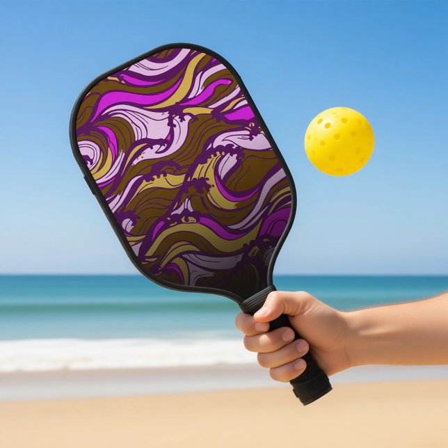 Palas De Pickleball Sepia Abstract Pebble Bean Repeating Pattern (Subido por el creador)