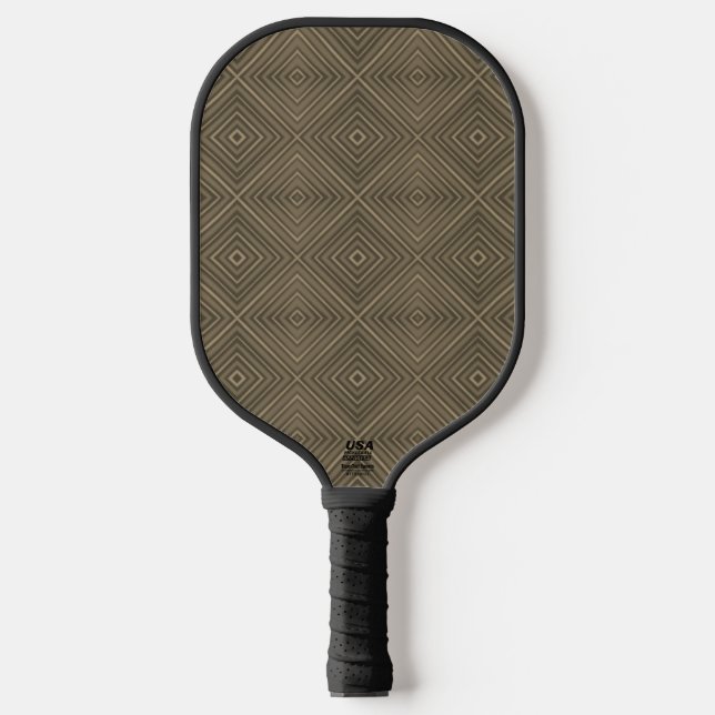 Palas De Pickleball Sepia Tone Hypnotic Diamond Moderno Pop Art (Anverso)
