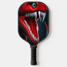 Palas De Pickleball Serpiente Cobra con escalas rojas vibrantes y ojos