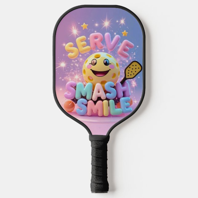 Palas De Pickleball Servir. Fragmento. Sonríe. - Cute Kawaii Picklebal (Anverso)