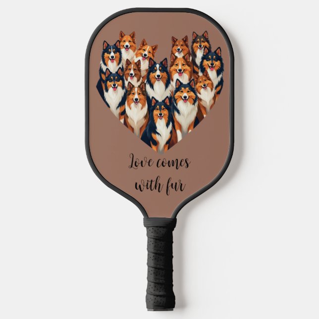 Palas De Pickleball Sheltie Heart Ilustracion Cute Shetland Sheepdog (Anverso)