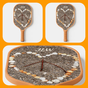 Palas De Pickleball Signo de paz en el corazón de las casetas de mar e