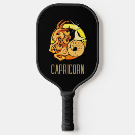 Palas De Pickleball Signo de zodiaco de Capricornio marrón y dorado ne