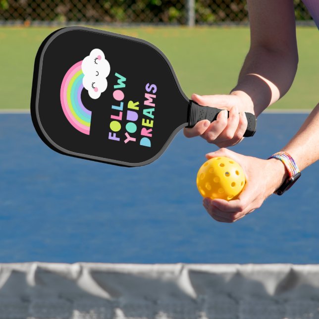 Palas De Pickleball Sigue tus sueños una nube arcoiris suave (in situ)