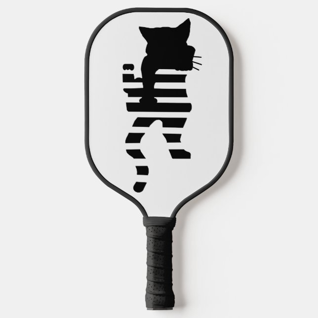 Palas De Pickleball Silhouette de gato negro (Anverso)