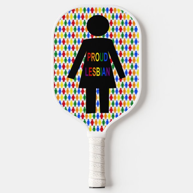 Palas De Pickleball Silhouette lesbiana LGBTQ y damas de arco iris (Anverso)