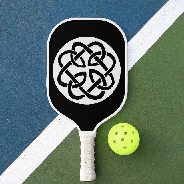 Palas De Pickleball Símbolo de círculo de nudo celta blanco y negro (Subido por el creador)