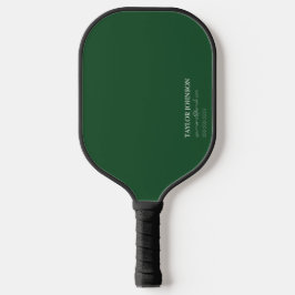 Palas De Pickleball Simple/Básico Nombre de Monograma Verde Oscuro + C