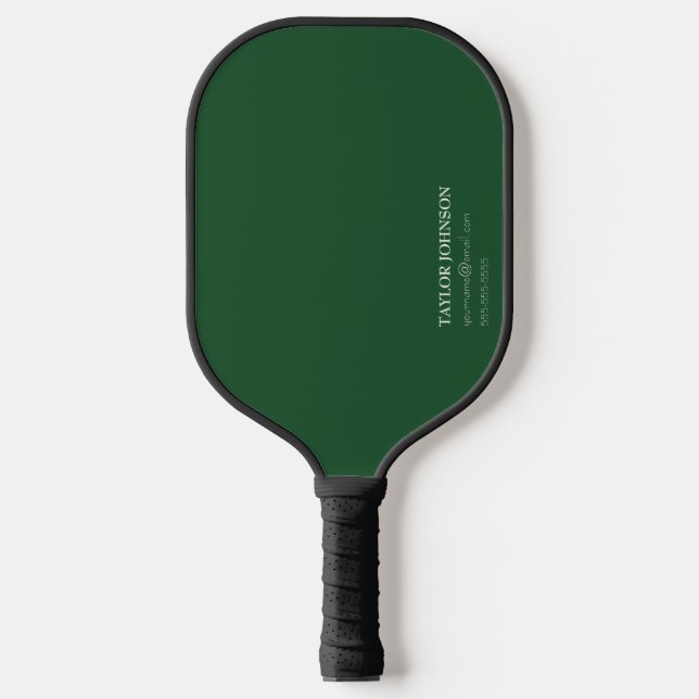 Palas De Pickleball Simple/Básico Nombre de Monograma Verde Oscuro + C (Anverso)