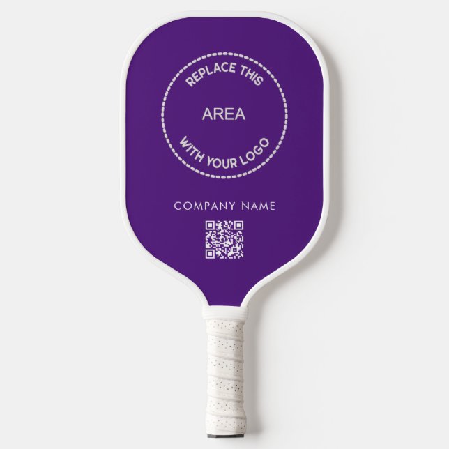 Palas De Pickleball Simple Company Team Logo QR Code Purple (Anverso)