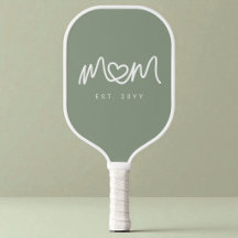 Simple Green Cute Heart Script Mom Established Est