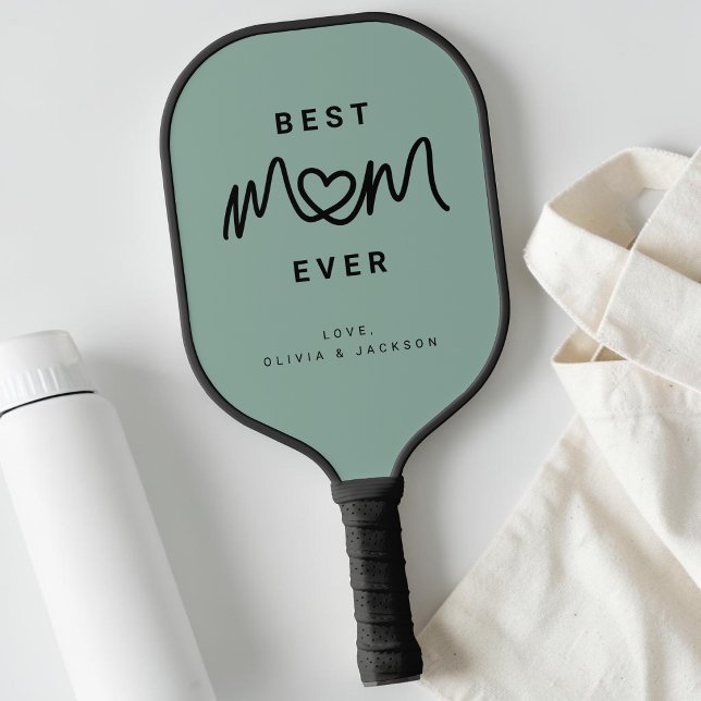 Palas De Pickleball Simple Green Cute Script Mamá Moderna Más Linda De (Simple Green Cute Script Cute Modern Best Mom Ever Pickleball Paddle)