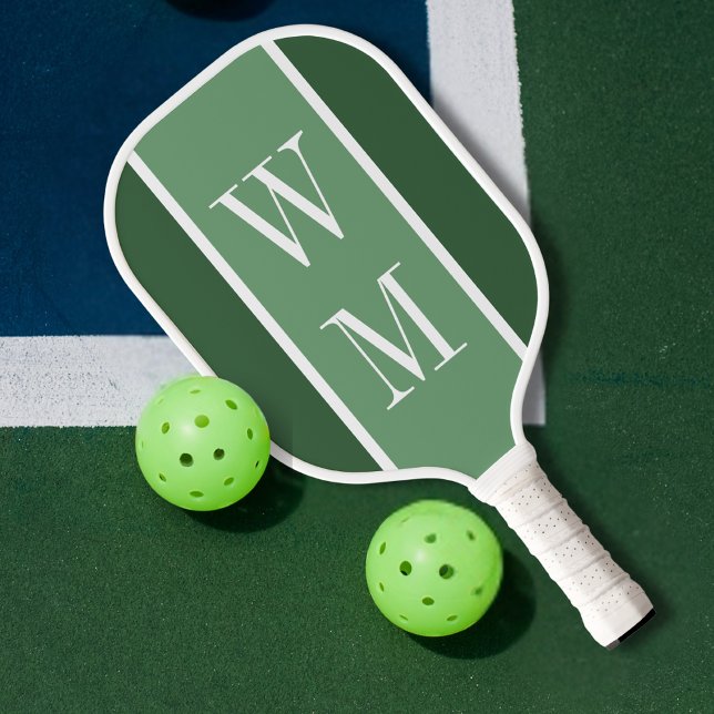 Palas De Pickleball Simple Green Minimalist Monogrammed  (Subido por el creador)