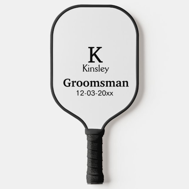 Palas De Pickleball SIMPLE MINIMAL añada tu nombre personalizado groom (Anverso)