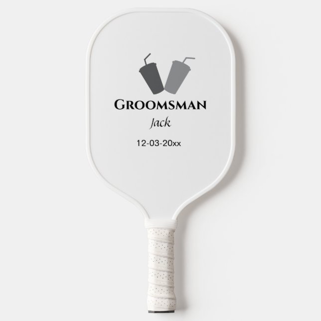 Palas De Pickleball SIMPLE MINIMAL añada tu nombre personalizado groom (Anverso)