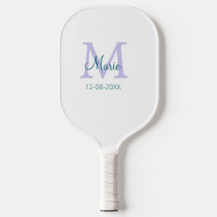 Palas De Pickleball simple mínimo añadir nombre monograma púrpura fech