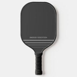 Palas De Pickleball Simple Mínimo Personalizado Nombre Banda Gris