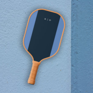 Palas De Pickleball Simple Monograma de Raya Azul Marino