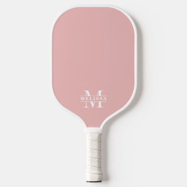 Palas De Pickleball Simple Pink Elegant Monogram (Anverso)