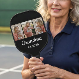 Palas De Pickleball Simple Script Grandma Est. 3 Photo Year