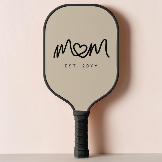 Palas De Pickleball Simple Script Marrón de Arena Lindo Moderno La Mej (Simple Sand Brown Script Cute Modern Best Mom Ever Pickleball Paddle)