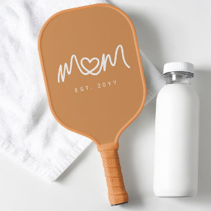 Palas De Pickleball Simple Tan Cute Corazón Guión Mamá Establecida Est
